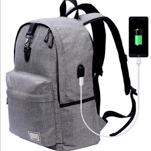 Anti-theft Water Resistant laptop backpack w/ USB